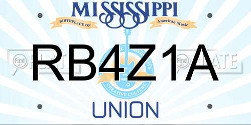 RB4Z1A Mississippi License Plate