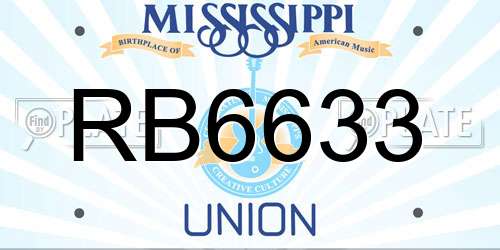 RB6633 Mississippi License Plate