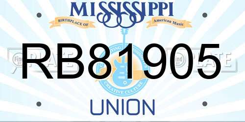RB81905 Mississippi License Plate