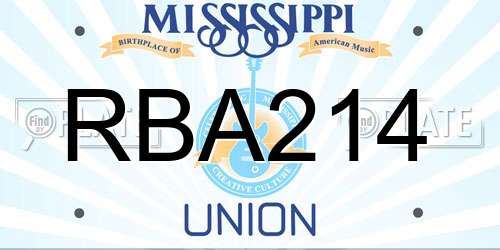 RBA214 Mississippi License Plate