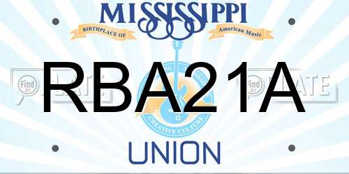 RBA21A Mississippi License Plate