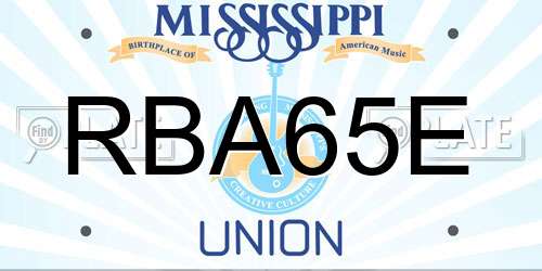 RBA65E Mississippi License Plate