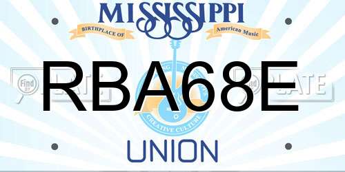 RBA68E Mississippi License Plate