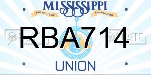 RBA714 Mississippi License Plate