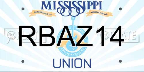 RBAZ14 Mississippi License Plate