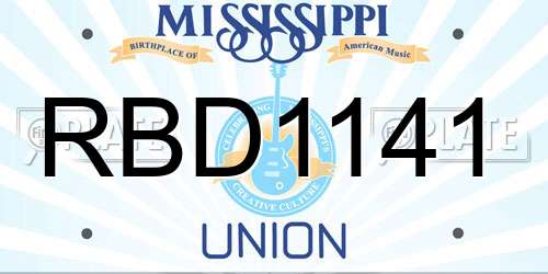 RBD1141 Mississippi License Plate