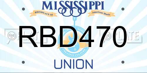 RBD470 Mississippi License Plate