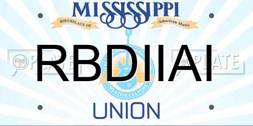 RBDIIAI Mississippi License Plate