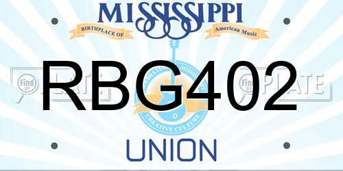 RBG402 Mississippi License Plate