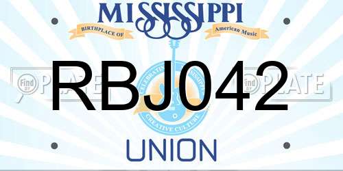 RBJ042 Mississippi License Plate