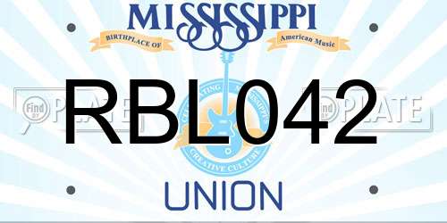 RBL042 Mississippi License Plate
