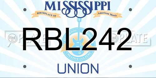 RBL242 Mississippi License Plate