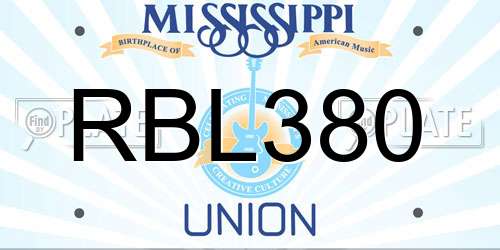 RBL380 Mississippi License Plate