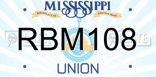 RBM108 Mississippi License Plate