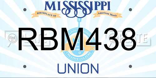 RBM438 Mississippi License Plate