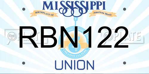RBN122 Mississippi License Plate