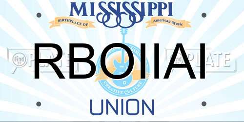 RBOIIAI Mississippi License Plate
