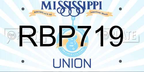 RBP719 Mississippi License Plate