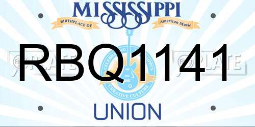 RBQ1141 Mississippi License Plate