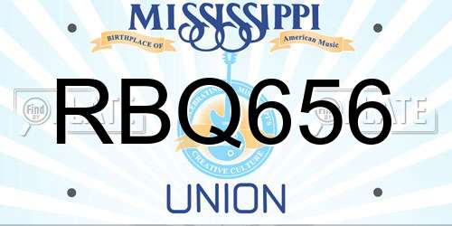 RBQ656 Mississippi License Plate
