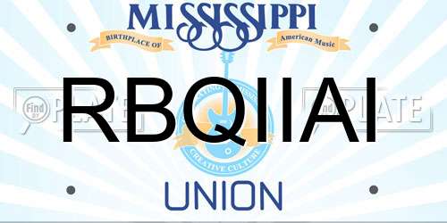 RBQIIAI Mississippi License Plate