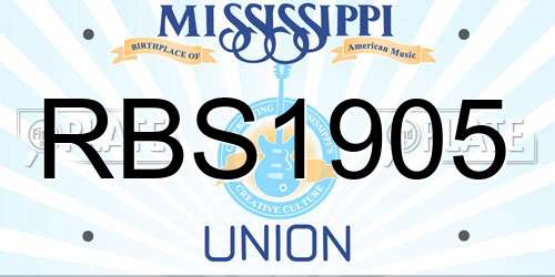 RBS1905 Mississippi License Plate