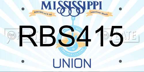 RBS415 Mississippi License Plate