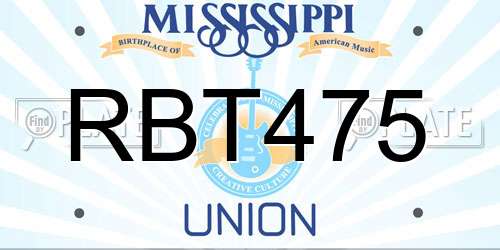 RBT475 Mississippi License Plate