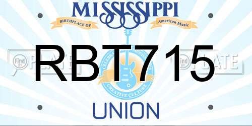 RBT715 Mississippi License Plate