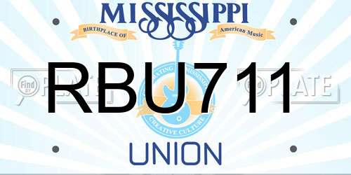 RBU711 Mississippi License Plate