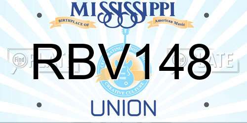 RBV148 Mississippi License Plate