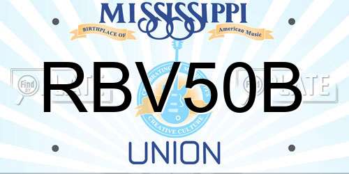 RBV50B Mississippi License Plate