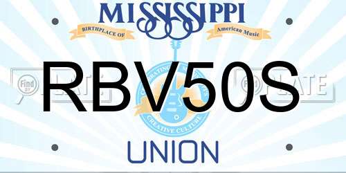 RBV50S Mississippi License Plate