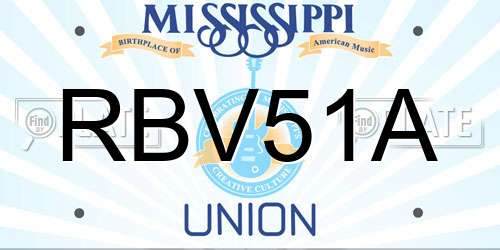 RBV51A Mississippi License Plate