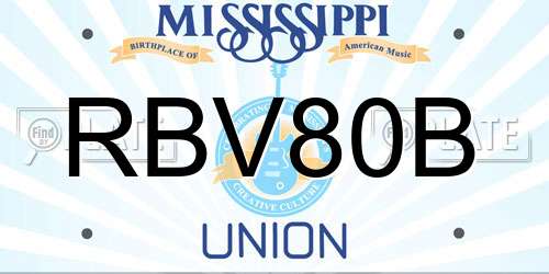 RBV80B Mississippi License Plate