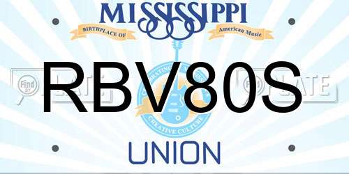RBV80S Mississippi License Plate