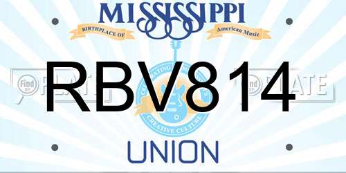 RBV814 Mississippi License Plate