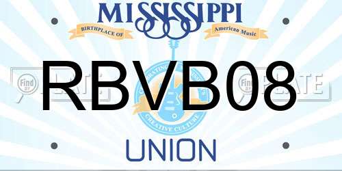 RBVB08 Mississippi License Plate