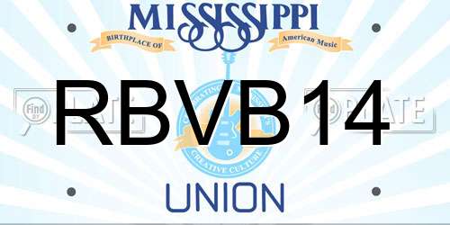 RBVB14 Mississippi License Plate