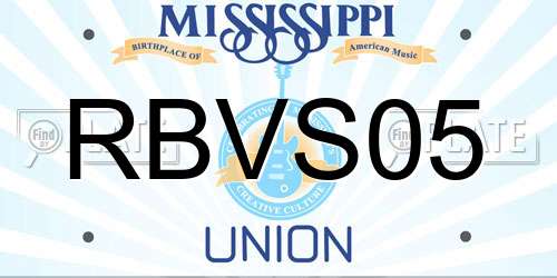 RBVS05 Mississippi License Plate
