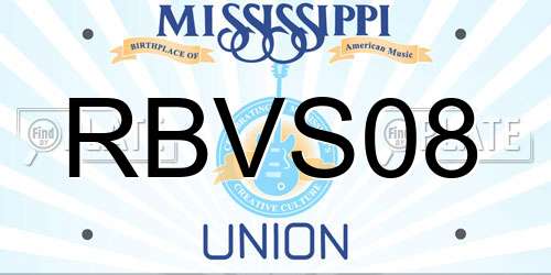 RBVS08 Mississippi License Plate