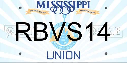 RBVS14 Mississippi License Plate