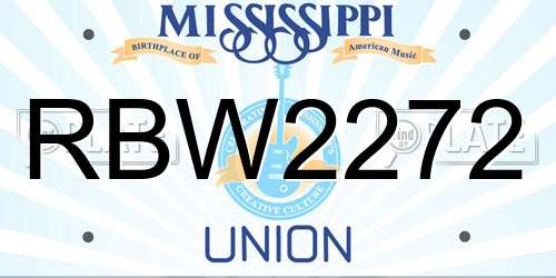 RBW2272 Mississippi License Plate