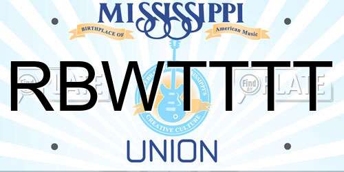 RBWTTTT Mississippi License Plate