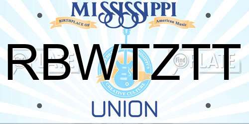 RBWTZTT Mississippi License Plate