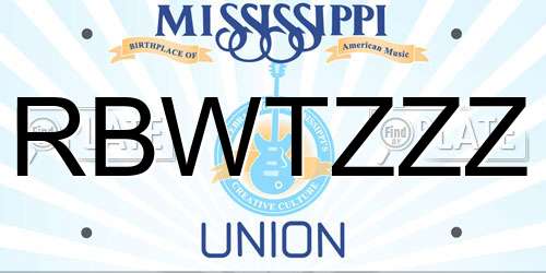 RBWTZZZ Mississippi License Plate