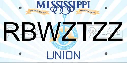 RBWZTZZ Mississippi License Plate