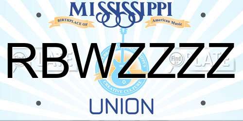 RBWZZZZ Mississippi License Plate