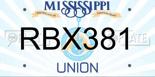 RBX381 Mississippi License Plate