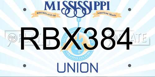 RBX384 Mississippi License Plate